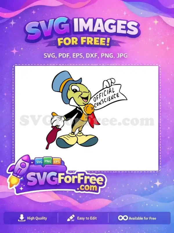 Free Jiminy Cricket Official Conscience Free Umbrella Pinocchio Free SVG