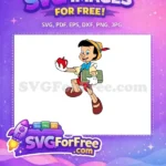Free Apple Holding Free Book Cute Pinocchio Free SVG - Instant Download