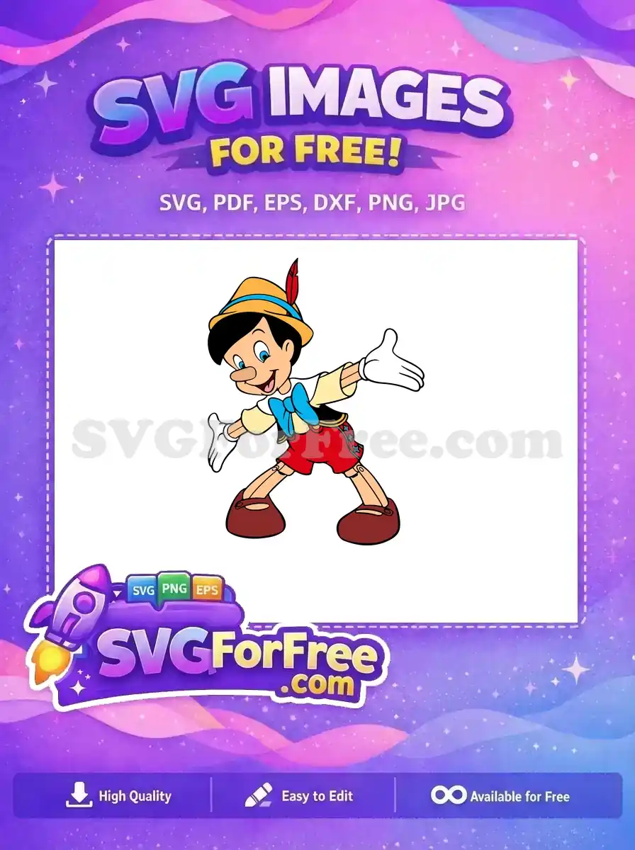 Free Happy Puppet Free Red Shorts Pinocchio Free SVG