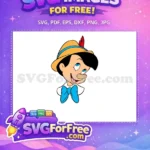 Free Smiling Face Free Blue Bowtie Pinocchio Free SVG - Instant Download