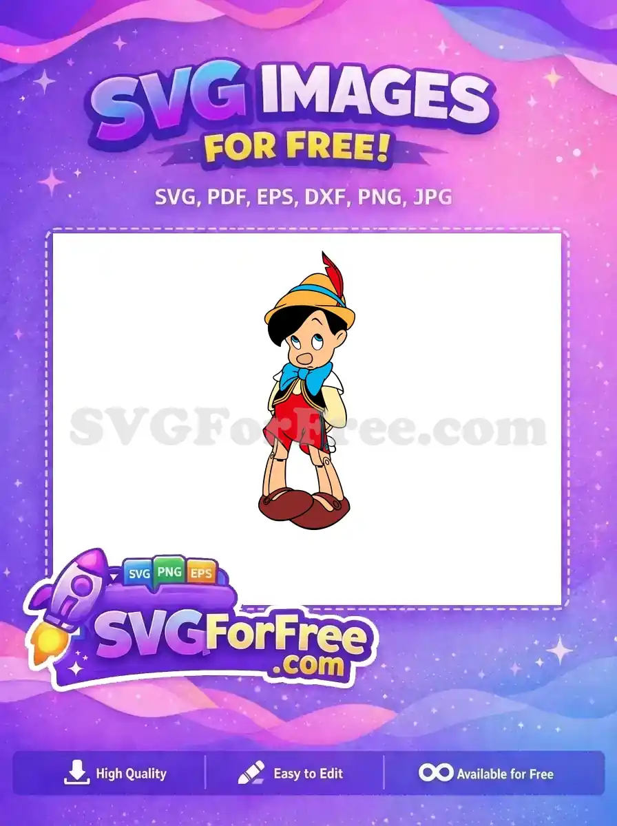 Free Looking Up Free Blue Bowtie Pinocchio Free SVG