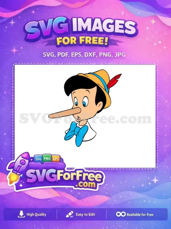Free Surprised Face Free Yellow Hat Pinocchio Free SVG