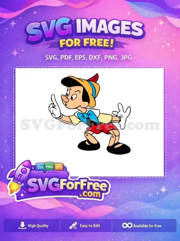 Free Pointing Pose Free Blue Bow Pinocchio Free SVG Free Pointing Pose Free Blue Bow Pinocchio Free SVG