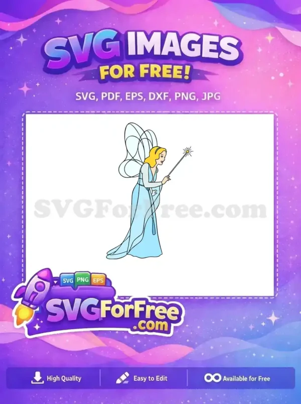 Free Blue Fairy Wings Free Wand Pinocchio Free SVG