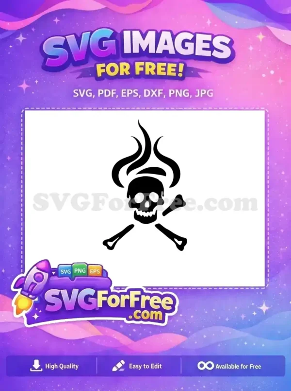 Free Flames Above Free Skull Pirate Silhouette Free SVG Free Flames Above Free Skull Pirate Silhouette Free SVG