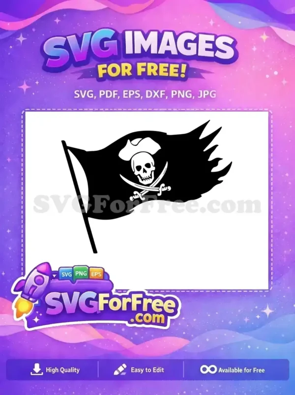 Free Black Pirate Flag Free Skull Swords Jolly Roger Free SVG