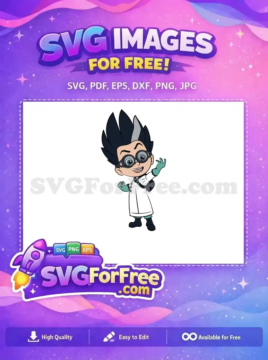 Free Smiling Geeky Glasses Free Waving Pj Masks Free SVG