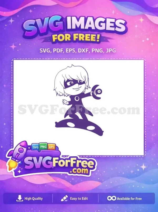 Free Owlette Hero Free Crescent Detail Pj Masks Free SVG