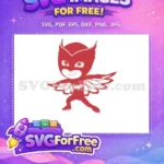 Free Owlette Silhouette Free Red Costume Pj Masks Free SVG - Instant Download