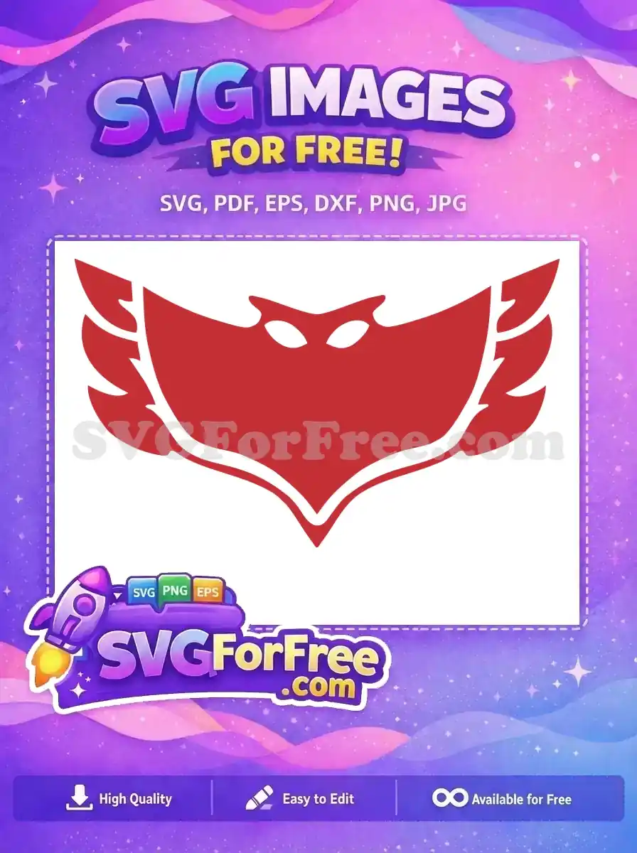 Free Red Mask Free Owlette Logo Pj Masks Free SVG
