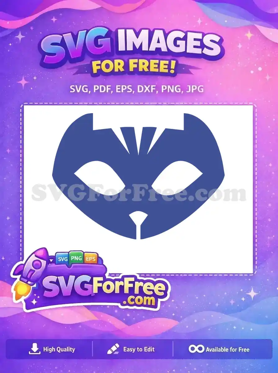 Free Blue Catboy Mask Free Cartoon PJ Masks Free SVG
