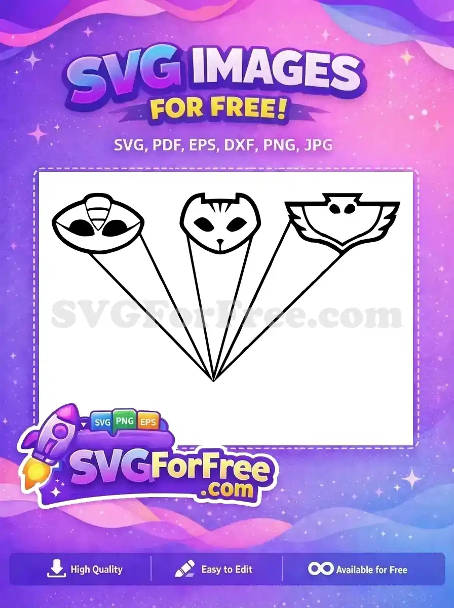 Free Outlined Masks Free Characters Pj Masks Disney Free SVG