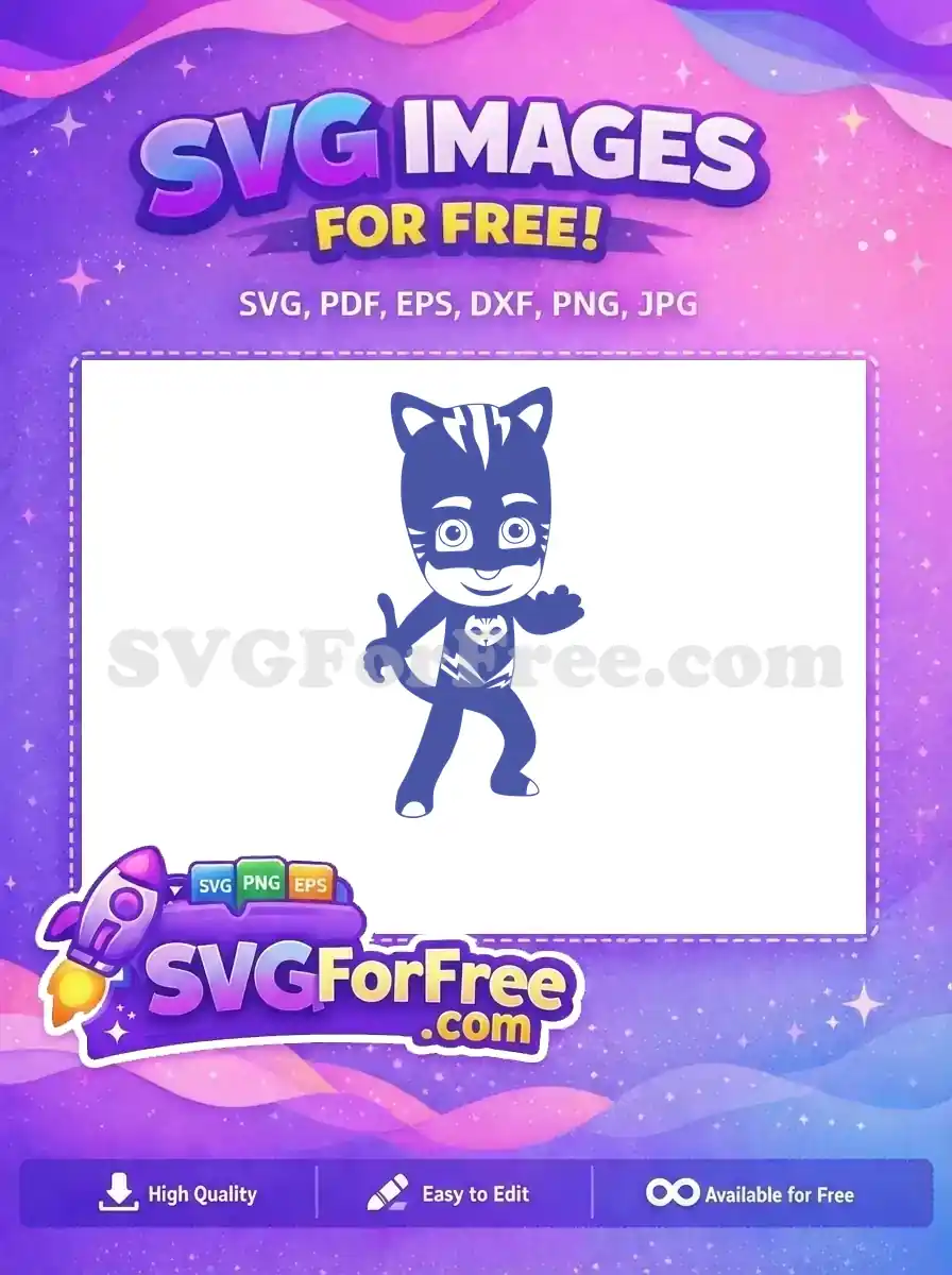 Free Catboy Waving Free PJ Masks Disney Free SVG