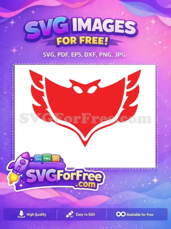 Free Owlette Mask Free Red Icon Pj Masks Free SVG