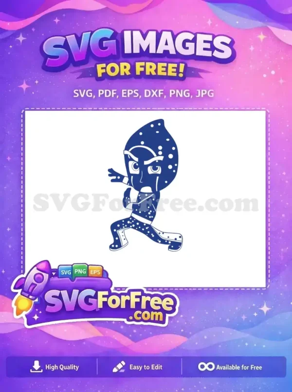 Free Blue Owlette Angry Pose Free Pj Masks Disney Free SVG 2