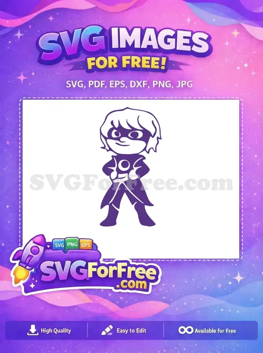 Free Owlette Confident Pose Free Purple Pj Masks Free SVG