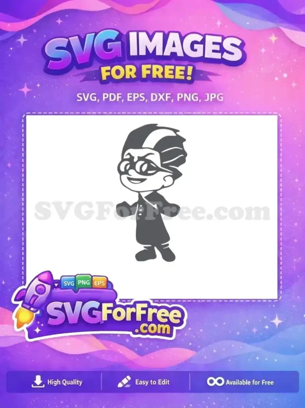 Free Smiling Geeky Glasses Free Gray Suit Pj Masks Free SVG