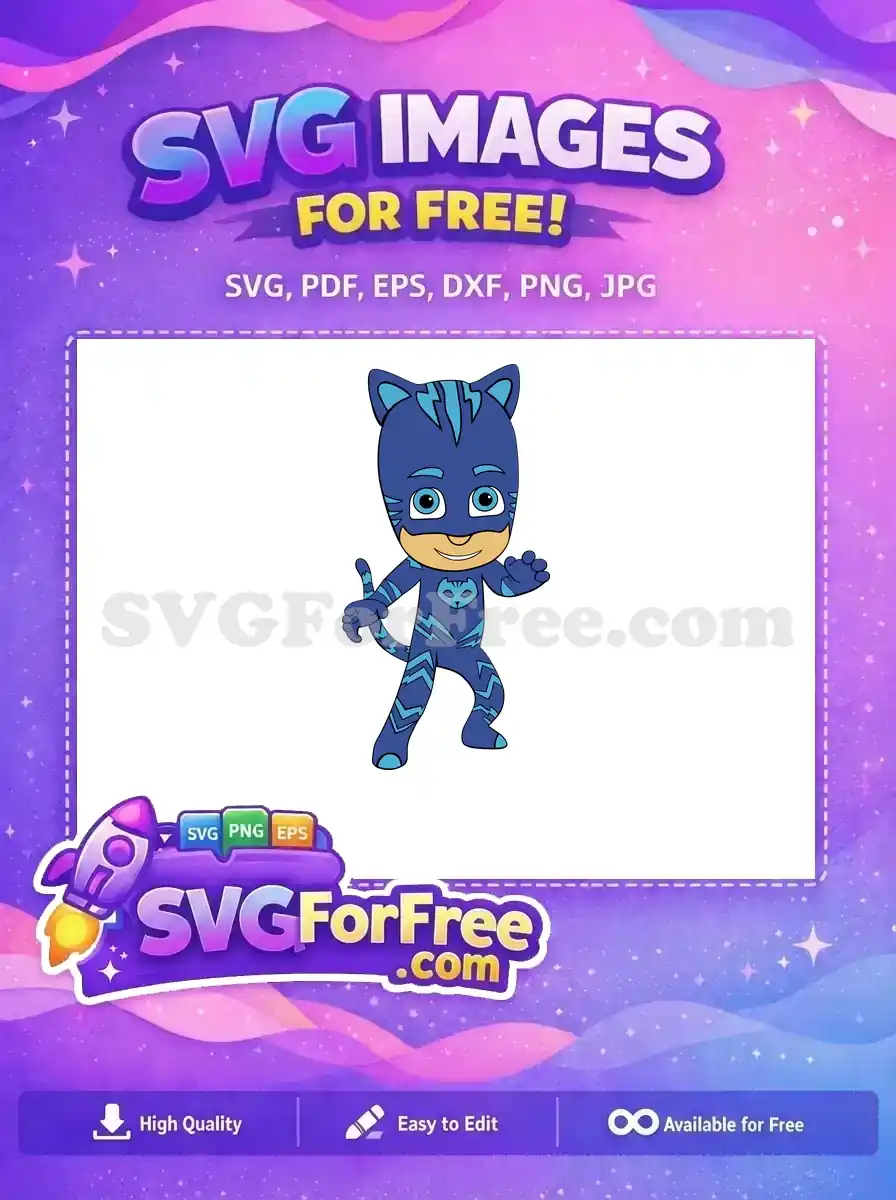 Free Catboy Smiling Free Arm Up Pj Masks Free SVG