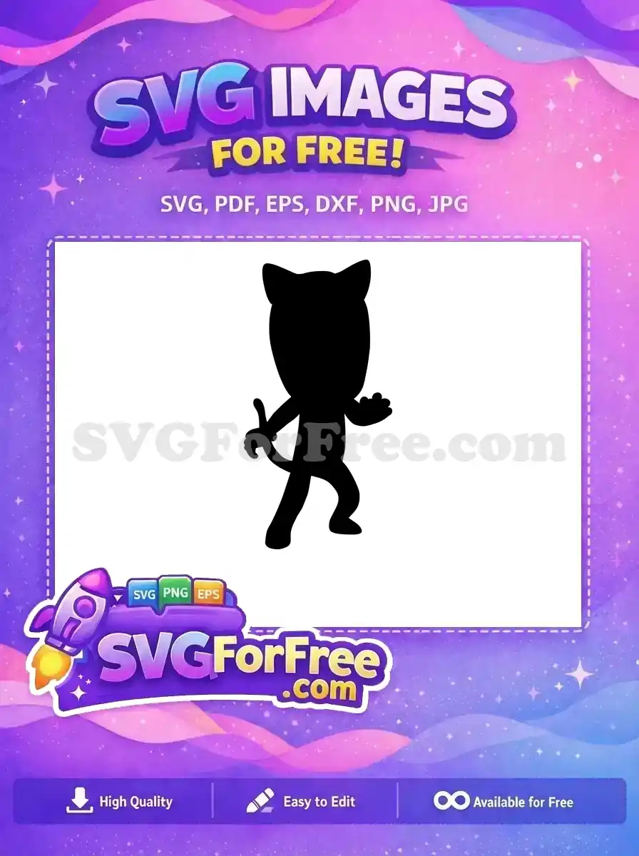 Free Catboy Silhouette Free Pj Masks Action Free SVG