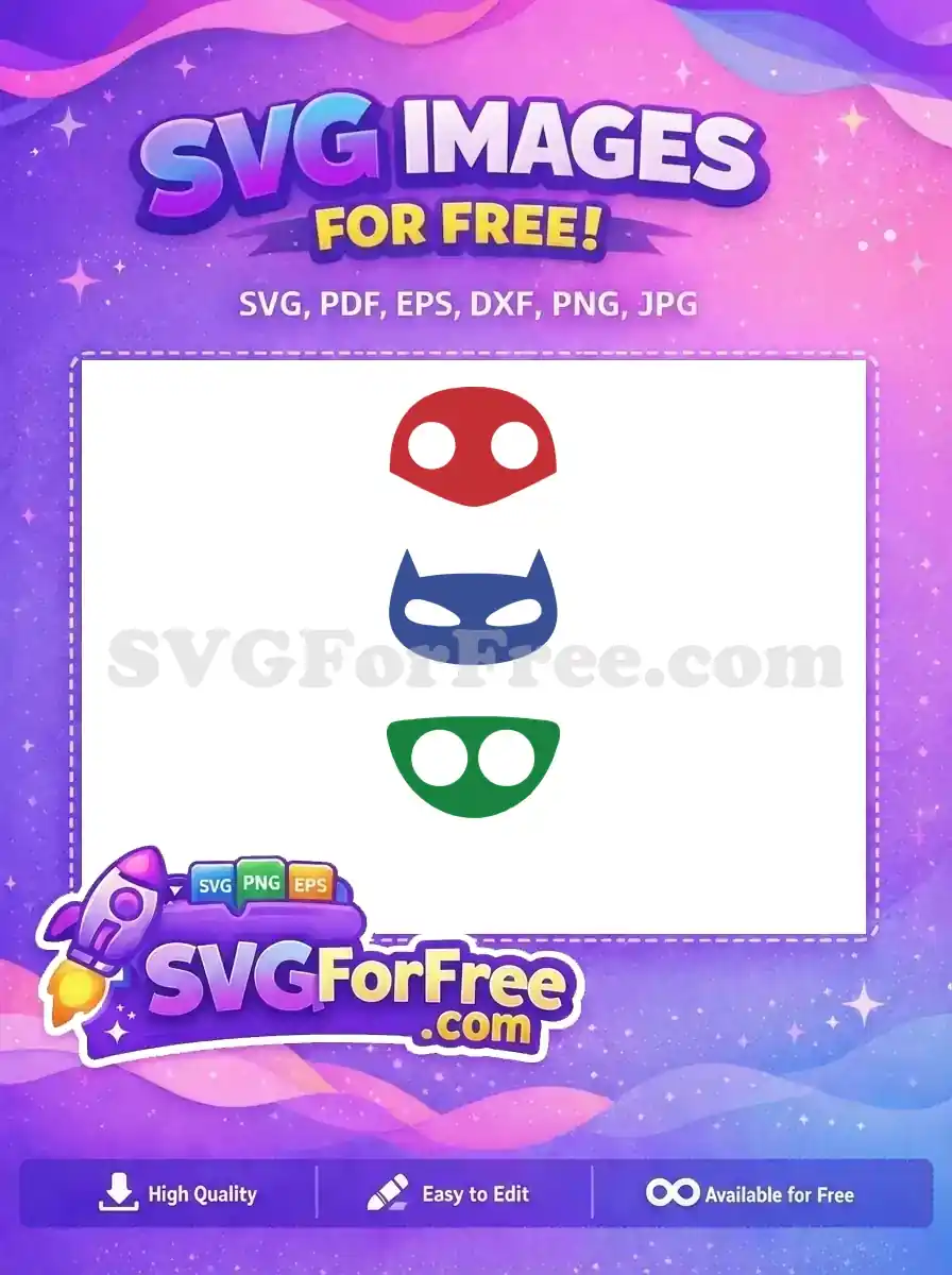 Free Colorful Masks Free Pj Masks Disney Free SVG
