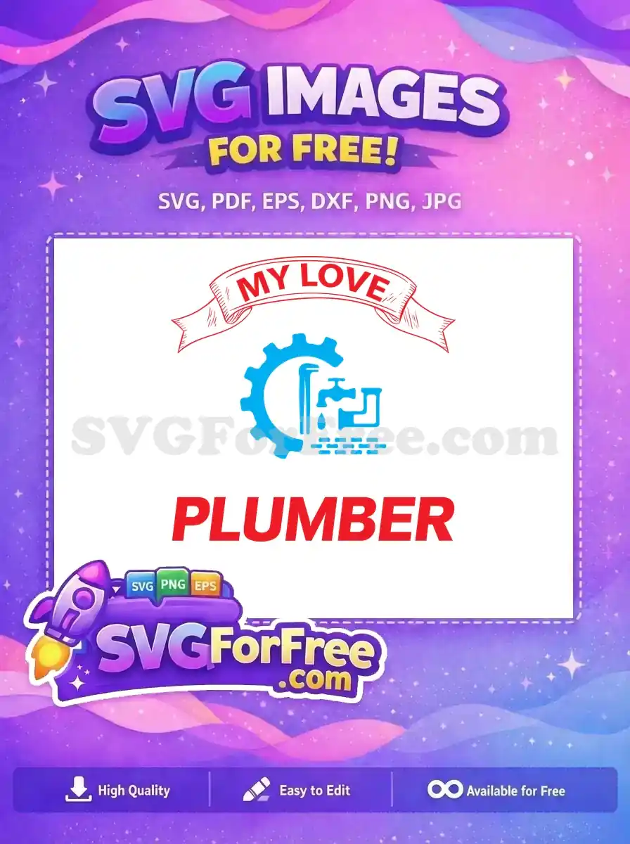 Free My Love Plumber Free Blue Water Free SVG