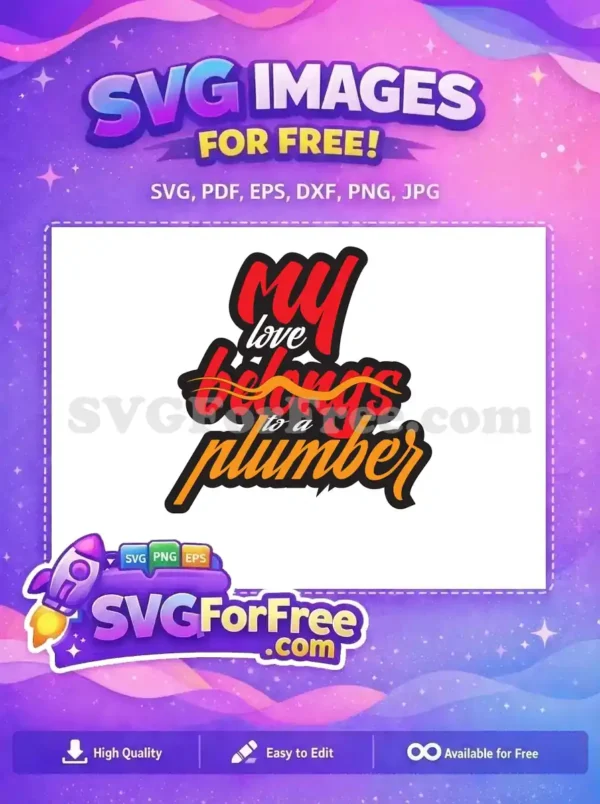 Free Red Love Free Belongs Plumber Quotes Free SVG 2