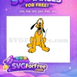 Free Happy Pluto Free Green Collar Cartoon Free SVG - Instant Download