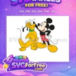 Free Yellow Pluto Dizzy Free Mickey High Five Cartoon Free SVG - Instant Download