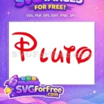 Free Red Outline Free Pluto Disney Movie Free SVG - Instant Download