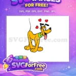 Free Smiling Pluto Free Hearts Green Collar Disney Free SVG - Instant Download