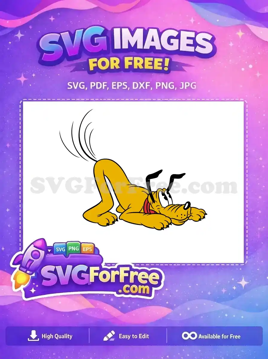 Free Playful Pluto Pose Free Animated Character Disney Free SVG