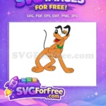 Free Orange Pluto Smiling Free Green Collar Disney Free SVG - Instant Download