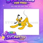 Free Happy Pluto Smiling Free Green Collar Pluto Disney Free SVG - Instant Download