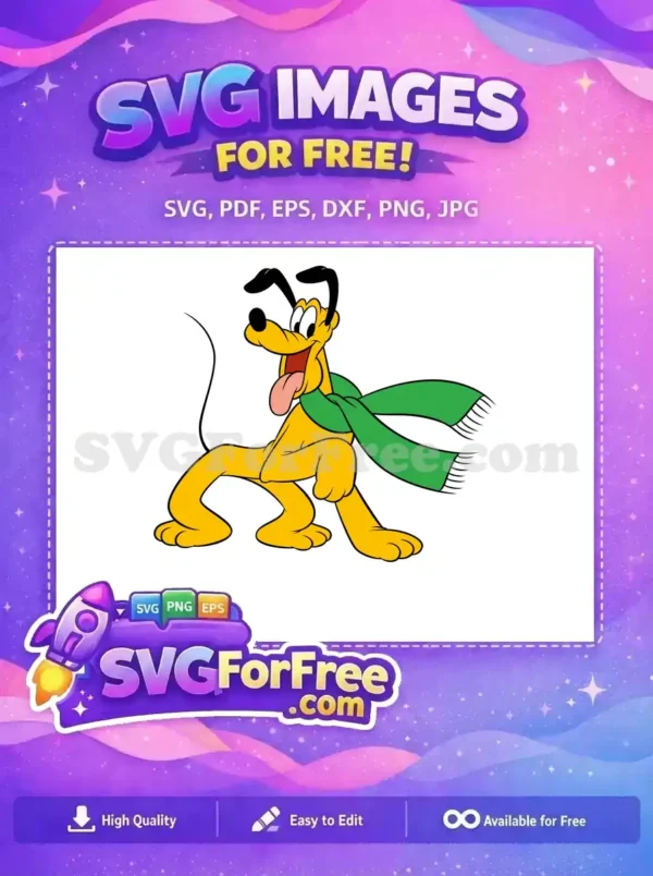 Free Tongue Out Free Green Scarf Pluto Disney Free SVG