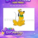 Free Happy Pluto Free Green Collar Cute Disney Free SVG - Instant Download