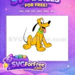 Free Happy Pluto Tongue Free Green Collar Disney Free SVG - Instant Download