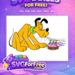 Free Yellow Pluto Blowing Free Pink Cake Candles Pluto Disney Free SVG - Instant Download