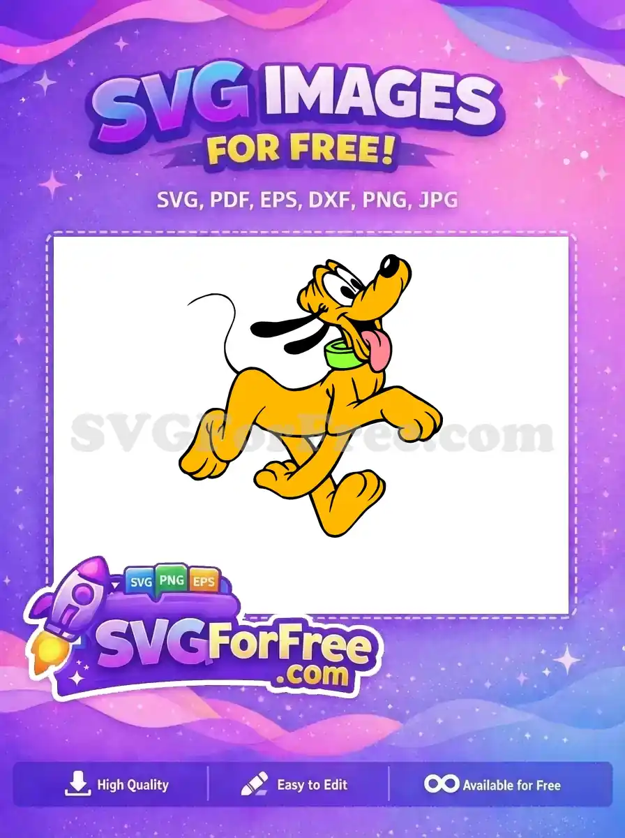 Free Running Pluto Free Tongue Out Disney Free SVG