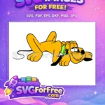 Free Yellow Pluto Lying Down Free Green Collar Pluto Free SVG - Instant Download