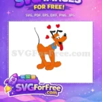 Free Orange Pluto Hearts Free Happy Expression Pluto Free SVG - Instant Download