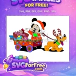 Free Santa Mickey Mouse Free Reindeer Pluto Christmas Free SVG - Instant Download