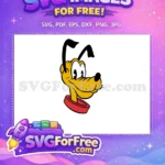 Free Happy Pluto Face Free Red Collar Disney Free SVG - Instant Download