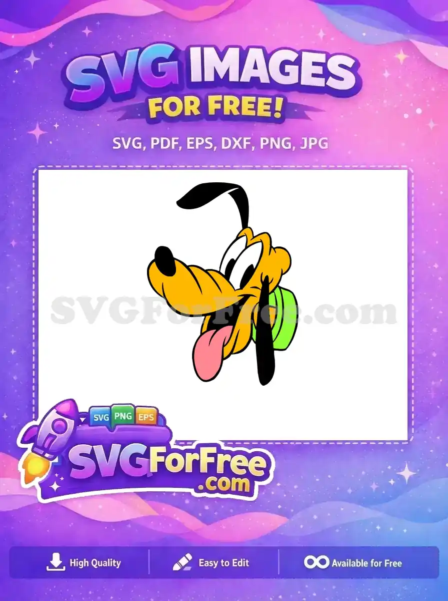 Free Smiling Pluto Free Tongue Out Disney Free SVG 2