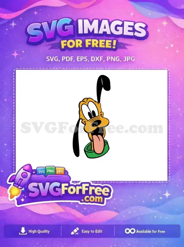 Free Happy Pluto Face Free Tongue Out Disney Free SVG