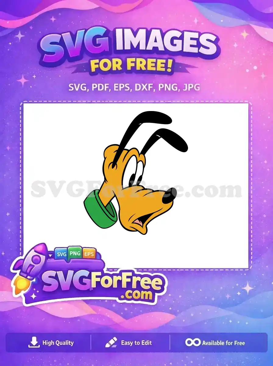 Free Worried Pluto Green Collar Free Disney Character Free SVG
