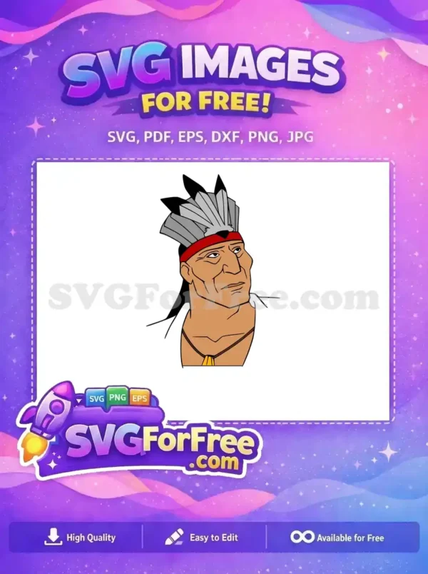 Free Stoic Gaze Free Gray Feather Pocahontas Free SVG