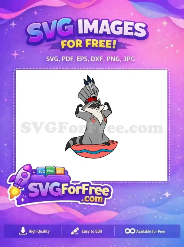 Free Muscular Raccoon Free Headdress Paw Pocahontas Free SVG