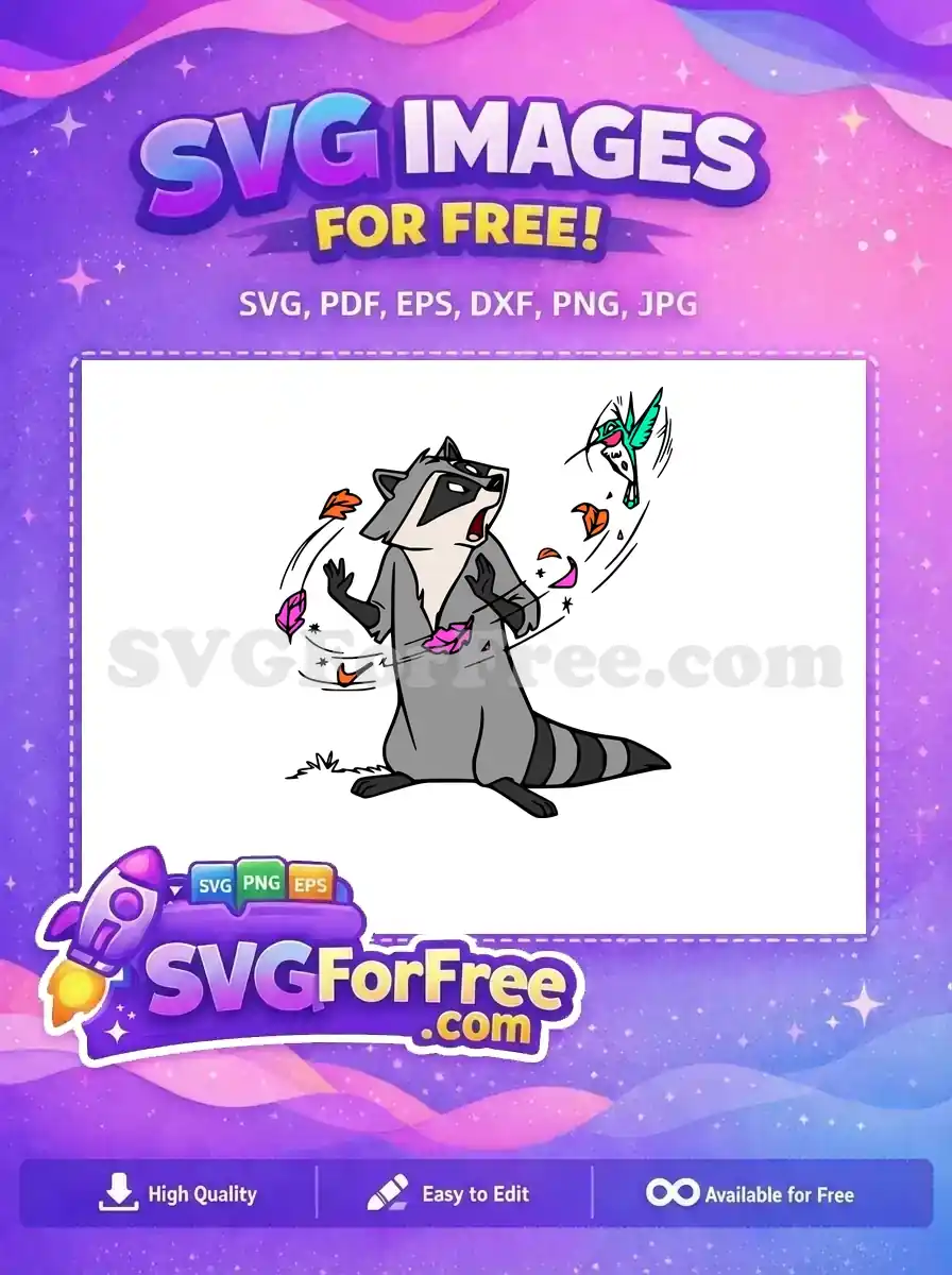 Free Meeko Shocked Expression Free Colorful Hummingbird Pocahontas Free SVG