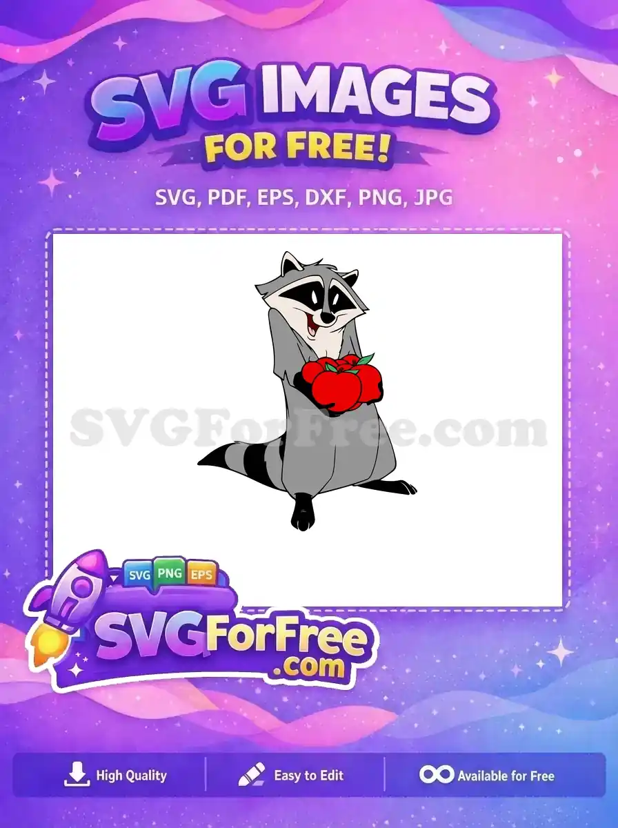 Free Smiling Meeko Free Red Apples Pocahontas Free SVG