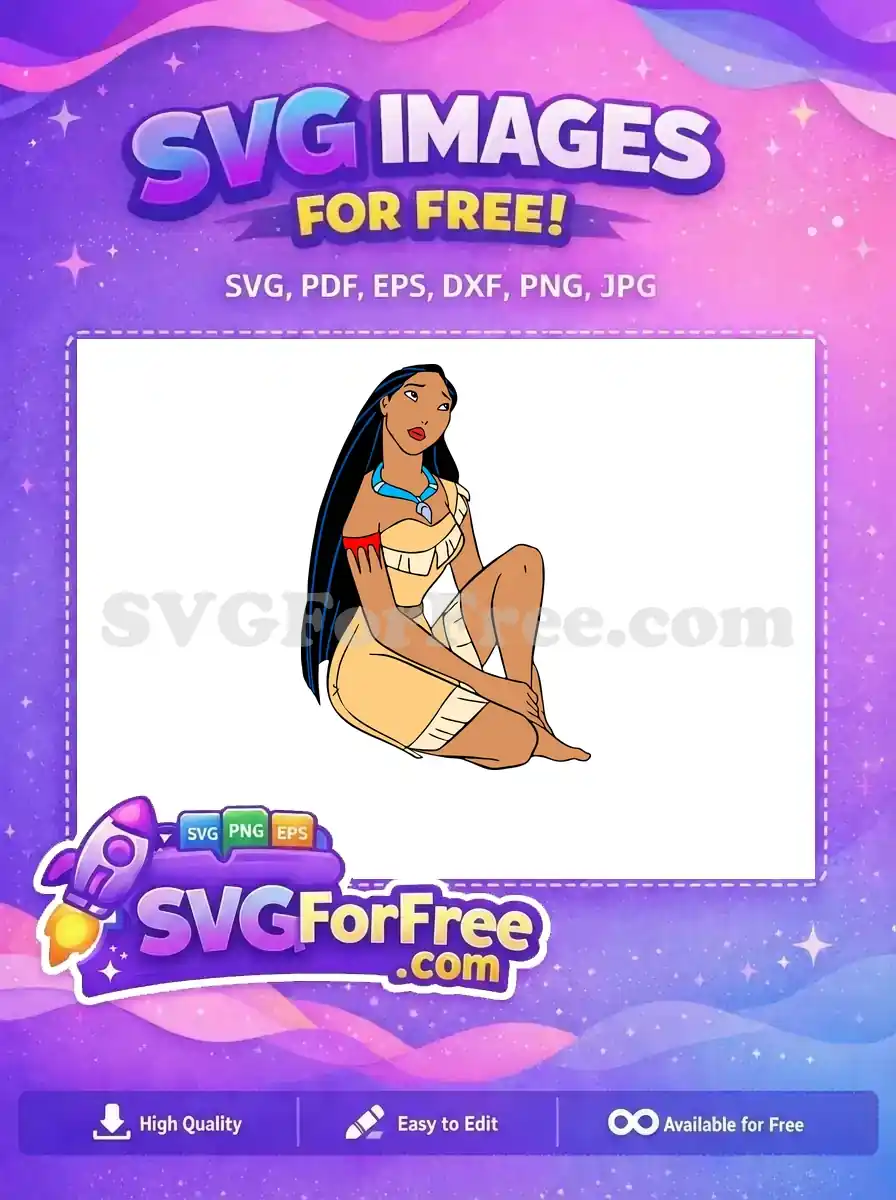 Free Sitting Pocahontas Free Blue Necklace Pocahontas Movie Free SVG
